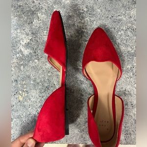 Worn A New Day Red Cutout Pointed Flats - Size 9